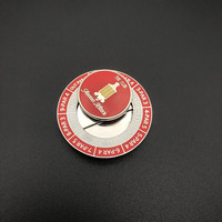 Lot de 5 marqueurs de Golf en émail souple avec Logo personnalisé, puce magnétique de Poker, 40mm, haute qualité