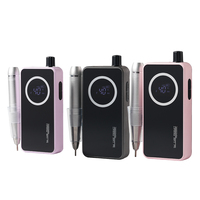 Nouvelle arrivée, perceuse à ongles professionnelle noire et rose, perceuse à ongles sans fil, machine à ongles E File, sans noyau, 40000 tr/min, rechargeable, pour une élimination rapide du gel