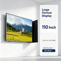 TV LED LCD Pintar Android 15 Layar Mega 110 inci 4K UHD dengan Bingkai Logam dan Kaca Temper untuk Hiburan Home Cinema