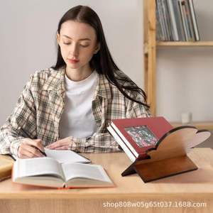 Creative <b>Wooden</b> <b>Butterfly</b> Bookshelf Solid Wood Desktop Reading Rack Retro Color Bookends For Home Kitchen Recipe Display - Product Image 5