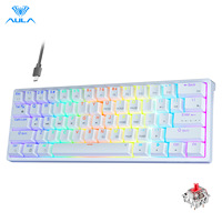Clavier mécanique filaire RGB AULA F3261, disposition 60 %, éclairage RGB latéral, clavier de jeu en plastique USB 3.0