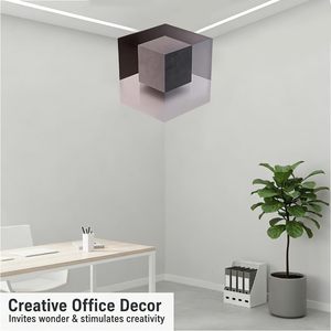 En stock : Autocollant mural en forme de cube à illusion d'optique 3D, style minimaliste américain, décoration créative pour la <span class=keywords><strong>maison</strong></span> et le <span class=keywords><strong>bureau</strong></span> - Product Image 3
