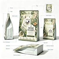 Sachet personnalisé pour aliments pour animaux de compagnie, résistant à l'humidité, refermable avec fermeture éclair, sac composite pour l'emballage de croquettes pour chiens et chats