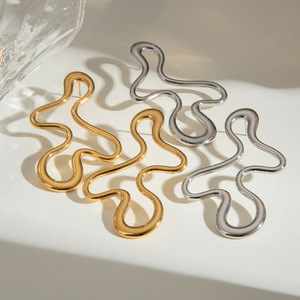 Geometric <b>Stud</b> <b>Earrings</b> Stainless Steel Gold <b>Silver</b> Party Fashion Jewelry - Product Image 2