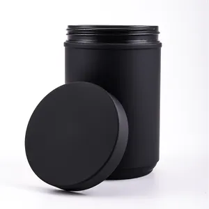 Plastic Black Soft Touch HDPE Bottle Capsule Packaging Small Plastic Pill Capsule Jars With Screw Lid