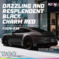 Film adhésif pour voiture KUCAI, vinyle PET rouge brillant et éclatant de haute qualité, pour voiture