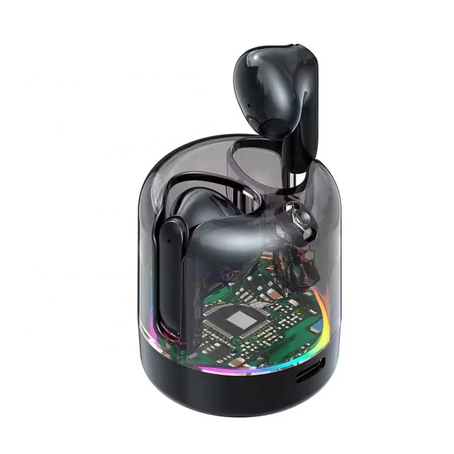 Wireless Earbuds with Transparent Charging Case Showing Noise Cancel Tws Earphone Headphone Mobile Bluetooth Sports Headset