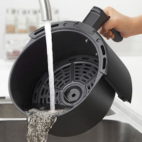 Nouvelle Conception Friteuse à Air Électrique 4,5 L à Contrôle Numérique avec Fonction Vapeur, Écran Tactile LED, en Acier Inoxydable, Économe en Énergie, Cuiseur Vapeur Alimentaire