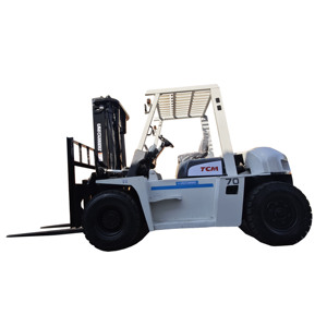 Meilleur prix pour chariot élévateur diesel d'occasion TCM FD70 de 7 tonnes avec mât à deux étages et pneus pleins, à vendre dans l'entrepôt de Hefei - Product Image 1