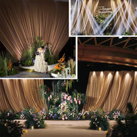 Rideau de fond de scène pour fête en gros, décoration de scène de mariage, rideau en tissu extensible en soie de lait, fond de scène en tissu extensible