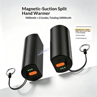Mgitec – Batterie externe chauffe-mains en alliage d'aluminium, cylindrique, magnétique et détachable, 10000 mAh, portable