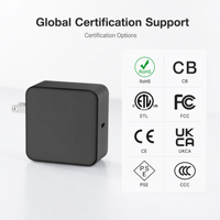 Cargador de un Solo Puerto y 100 W, Adaptador de Corriente USB-C GaN PD con Enchufe Fijo para Estados Unidos, para Carga Rápida de Computadoras Portátiles, Tabletas y Teléfonos Móviles