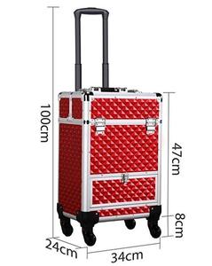 <strong>Makeup</strong> Train Case/Cosmetic Case/<strong>Trolley</strong>/Suitcase/Box Large Capacity <strong>Trolley</strong> with 4 Retractable Trays &amp; 1 Smooth Sliding Drawer - Product Image 3