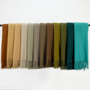 Bufanda de punto Pashmina larga de otoño para mujer, elegante Cachemira de imitación suave con borlas lisas personalizadas, chal cálido al por mayor para damas - Product Image 1