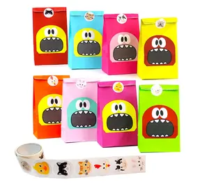 Monster 40 Pack with 100 Animal Farm Stickers, All in One Pack Ideal for Birthday Gifts and Party Favors paper goodie bag