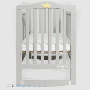 Berço Moderno para Bebês e Crianças Pequenas com Altura Ajustável, Berço Esticável com Cabeceira Arqueada em Madeira Sólida e Grade de Proteção - Product Image 3