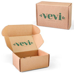 Carton postal cadeau noir imprimé personnalisé petit emballage en carton kraft Boîte en carton <span class=keywords><strong>E</strong></span>-flûte avec insert - Product Image 1