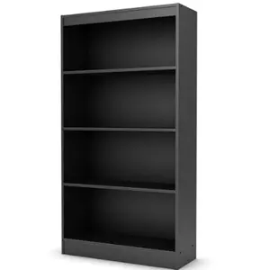 黑色彩色收藏4层单面书柜钢便携式图书馆储物书架