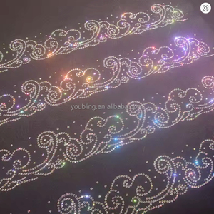 Màu Sắc Khác Nhau Lấp Lánh Hoa Hotfix Rhinestone Dải Truyền Nhiệt Băng Lấp Lánh Thạch Trim Các Bản Vá Lỗi Cho Quần Áo - Product Image 4