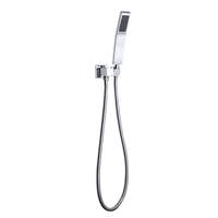 Ensemble de douche carré portatif en laiton massif de qualité commerciale avec finition chromée, support mural anti-fuite et tuyau pour toilettes