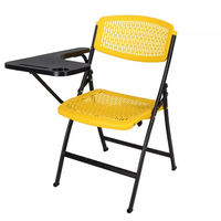 Chaises de bureau et d'étude pliables et empilables en plastique, modernes, ergonomiques, durables et confortables, avec tablette d'écriture pour étudiants - Vente en gros