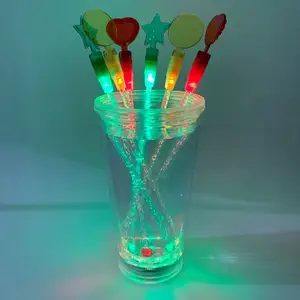 Barra de herramientas de plástico de colores de swizzle palos de luz LED coctel agitadores