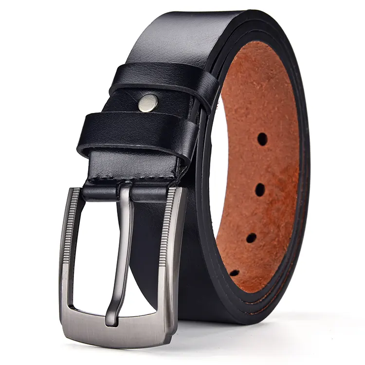 Professional Manufacture Custom Durable Genuine Leather Belts for Men Belt Black Good PU Pin Buckle Belt