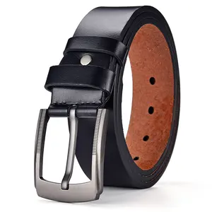 Fabricação profissional Personalizado Durável Cintos De Couro Genuíno para Homens Cinto Preto Bom PU Pin Buckle Belt