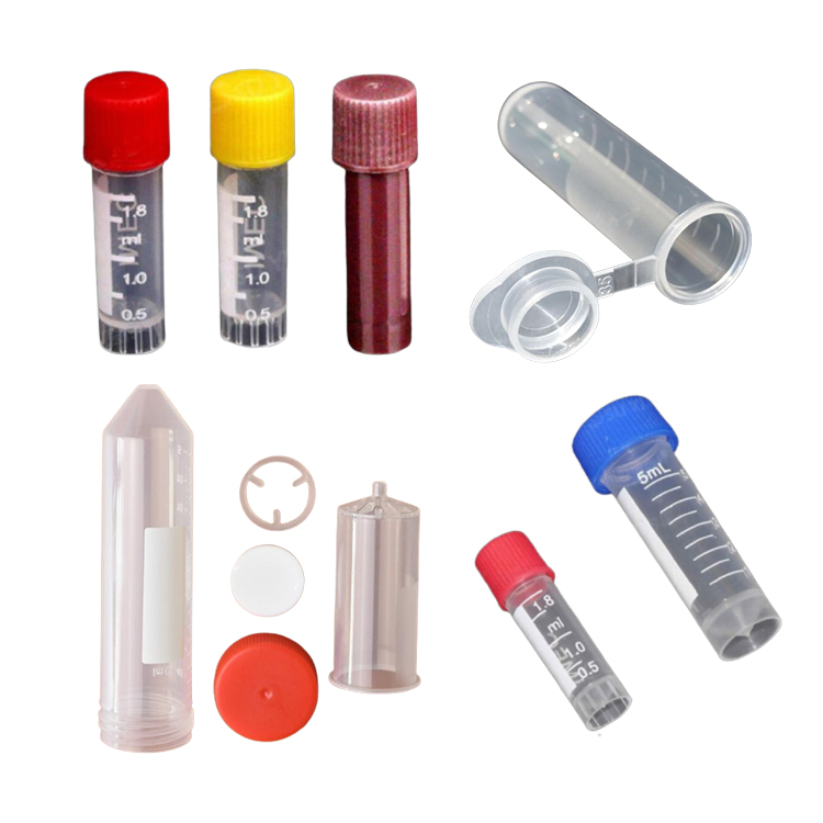 P&M different size clear food grade lab test tube with lid plastic cap