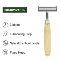 Kit de rasage de haute qualité avec logo personnalisé, écologique, en bambou, pour hôtel, spa, kit de voyage