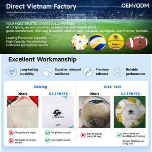 CJ Sports tamaño oficial 5 balón de fútbol azul amarillo PU duradero PVC cosido a máquina 350-370g partidos de entrenamiento recreativo Vietnam - Product Image 4