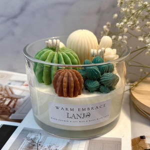 LANJO Custom Cactus Succulent Garden Soy Wax Handmade Cactus Scented <b>Candle</b>-Organic Thanksgiving Christmas Home Decor - Product Image 6