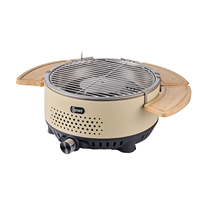 Barbecue portable à gaz pour extérieur, avec étagères latérales, commande par bouton, en acier inoxydable, sans fumée, pour la maison et la terrasse