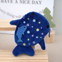 Vente en gros de mini porte-monnaie en peluche Kawaii, sac de rangement mignon en forme de requin, porte-monnaie en peluche, porte-clés créatif, cadeau pour filles