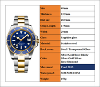 Nouvelle montre personnalisée avec logo OEM ODM, montre pour homme de qualité supérieure, mouvement automatique Pearl 2813, fabricant de montres