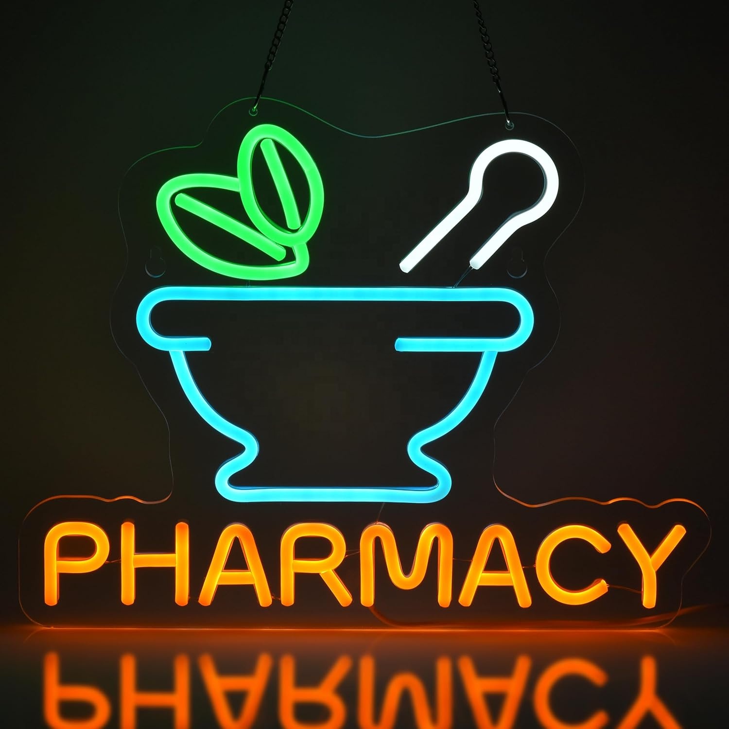 Аптечный большой неоновый светодиодный рекламный щит с регулируемой яркостью