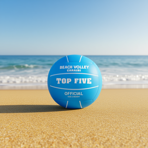 Balón de Voleibol Playa Caraiibi Top Five, Tamaño y Peso Oficiales, Vinilo 200g 22cm - Product Image 1
