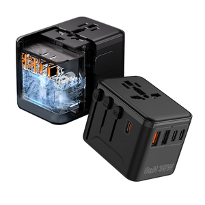 อะแดปเตอร์แปลงไฟแบบพกพา 35W PD QC รองรับหลายปลั๊ก อะแดปเตอร์แปลงไฟอเนกประสงค์ 3 พอร์ต Type-C + 2 พอร์ต USB - Product Image 1