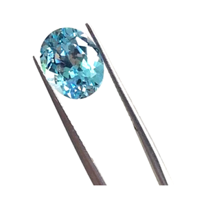 Topacio azul ovalado aguamarina piedra suelta piedra preciosa de color piedra central anillo colgante ajuste diario accesorios versátiles - Product Image 1