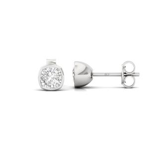 0.47ct Cushion Cut CVD Lab Grown Diamond Solitaire Earrings 10K Gold Plated Trendy Elegant Sparkling Design Jewelry Gift Women - Product Image 4