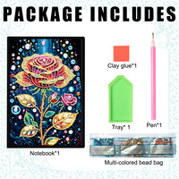 Carnet de notes DIY avec couverture en diamant, outils complets pour la pose de strass, journal décoratif, agenda pour l'écriture quotidienne et le scrapbooking