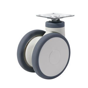 Prix usine équipement mobile médical 3 4 5 pouces PU TPR roulette pivotante blanche souple roulette de verrouillage type D roulette jumelle <span class=keywords><strong>médicale</strong></span> - Product Image 3