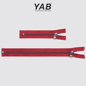 YAB Manufacturer Made Open-End Long Chain Rose Gold Aluminum Metal Zipper