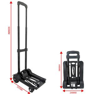 Carretilla <span class=keywords><strong>de</strong></span> Mano Plegable con 4 Ruedas - Mango Extensible <span class=keywords><strong>de</strong></span> 935 mm, Carrito <span class=keywords><strong>de</strong></span> Equipaje Plegable para Mudanzas, Compras y Viajes, Almacenamiento Compacto - Product Image 2