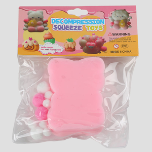 QF QF-028 Taba Squishy Ball Crème Glacée Chat Peluche TPR Matériel Soulagement Du Stress Fidget Jouet pour Enfants Âges 5 + Unisexe - Product Image 3