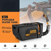 Kit de douche extérieure pour le camping et la randonnée, réservoir d'eau portable pressurisé de 24 L à charge rapide avec alimentation par batterie