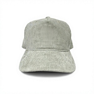 Gorra de béisbol de pana al por mayor con logo personalizado, 5 paneles, visera precurvada para uso diario de adultos, moda deportiva de invierno - Product Image 1