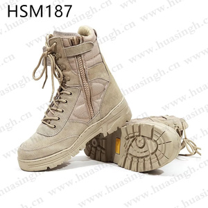 Botas Tácticas ZYF de Alto Rendimiento, Resistentes al Desgarro, de Cuero Gamuzado Color Bronceado/Negro, con Costuras Gravel <span class=keywords><strong>Path</strong></span> y Suela de Goma, Modelo HSM187 - Product Image 6