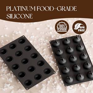 MUYULINS Factory 15-cavity Teardrop LFGB Platinum Grade Non-stick BPA-free <b>Silicone</b> Mousse Cake Mold - Product Image 2