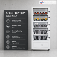 Armoire de charge industrielle multi-appareils, capacité 100 postes, station de charge portable pour instruments, casier personnalisé